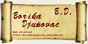Borika Đupovac vizit kartica